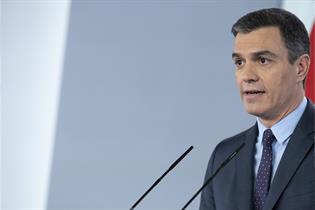El presidente del Gobierno, Pedro Sz, durante su comparecencia en La Moncloa