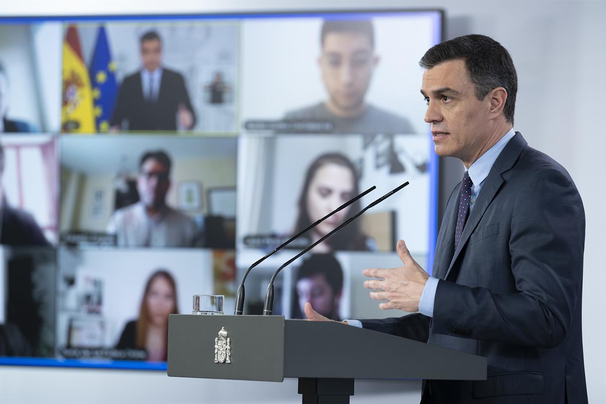 9/05/2020. Comparecencia del presidente del Gobierno. El presidente del Gobierno, Pedro Sánchez, durante su comparecencia para dar cuenta de...