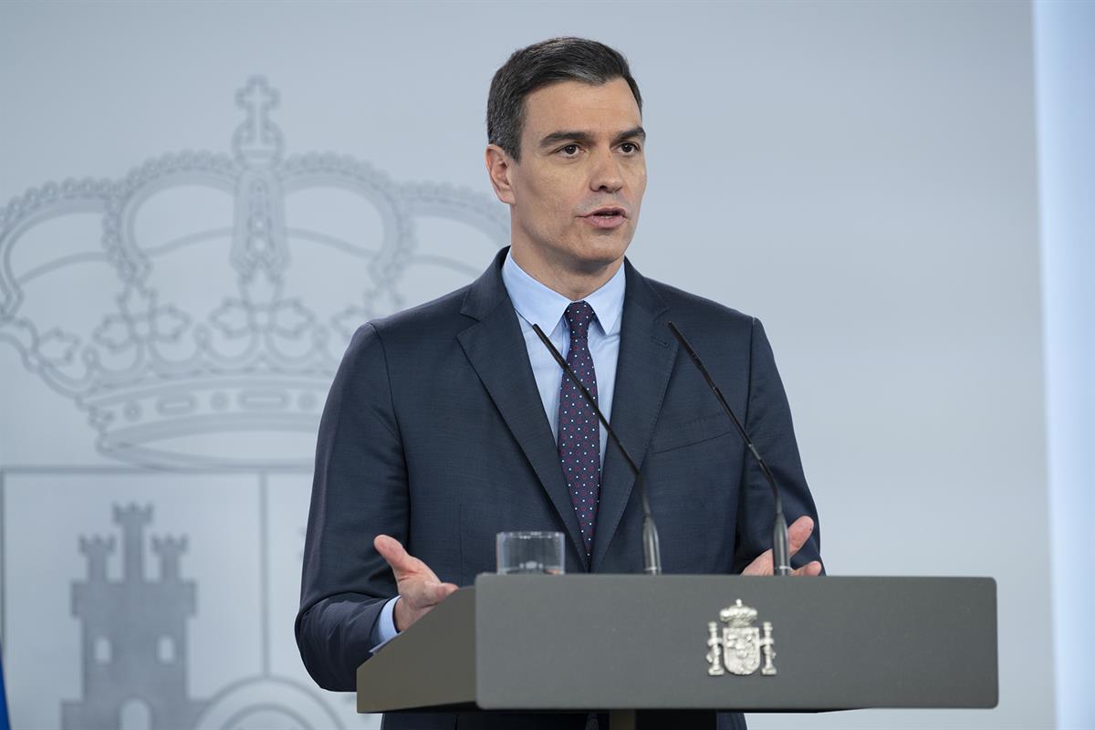 9/05/2020. Comparecencia del presidente del Gobierno. El presidente del Gobierno, Pedro Sánchez, durante su comparecencia para dar cuenta de...