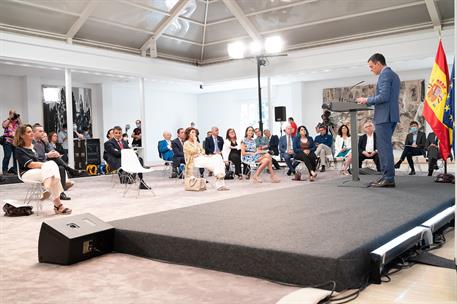 9/07/2020. Sánchez presenta el Plan de choque por la Ciencia y la Innovación. El presidente del Gobierno, Pedro Sánchez, durante la presenta...