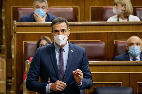 9/09/2020. Pedro Sánchez asiste a la sesión de control en el Congreso. El presidente del Gobierno, Pedro Sánchez, durante una de sus interve...