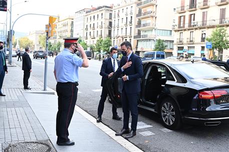 9/10/2020. Sánchez asiste a la Barcelona New Economy Week-BNEW. El presidente del Gobierno, Pedro Sánchez, asiste al acto de entrega de prem...