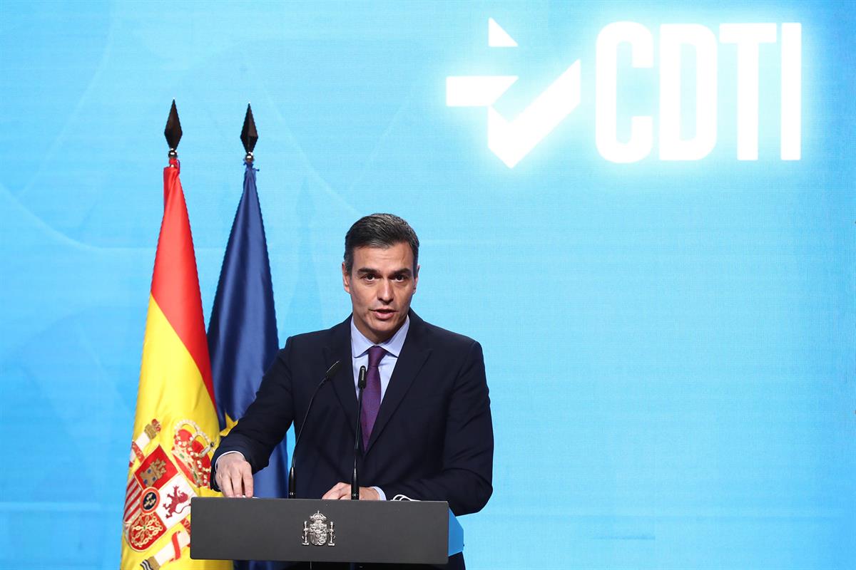 9/12/2020. Sánchez preside la presentación del Programa Misiones de Ciencia e Innovación. El presidente del Gobierno, Pedro Sánchez, durante...