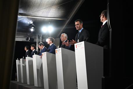 10/09/2020. Pedro Sánchez asiste a la VII Cumbre de Países del Sur de la UE. El presidente del Gobierno, Pedro Sánchez, durante su intervenc...