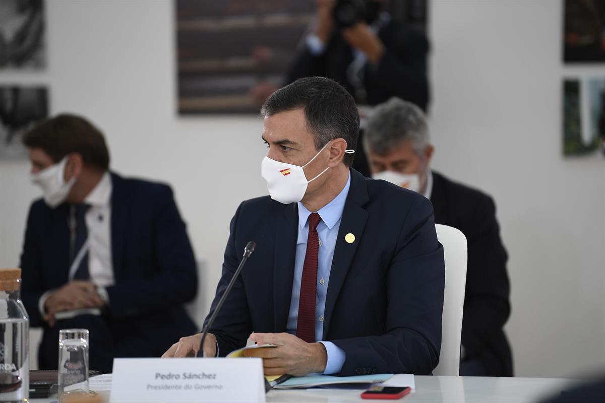 10/10/2020. Cumbre Hispano-Portuguesa. El presidente del Gobierno, Pedro Sánchez, durante la celebración de la XXXI Cumbre Hispano-Portuguesa.