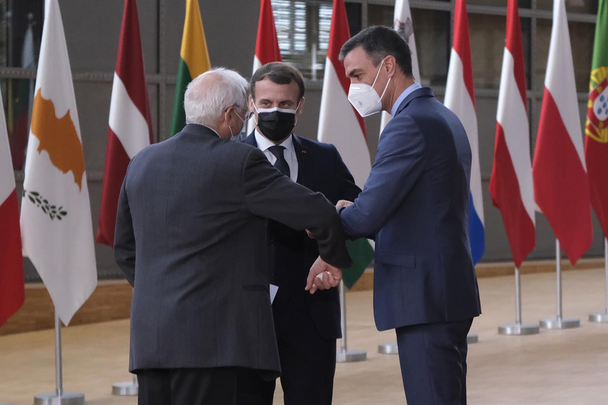 10/12/2020. Sánchez participa en la reunión del Consejo Europeo. El presidente del Gobierno, Pedro Sánchez, a su llegada a la sede del Conse...