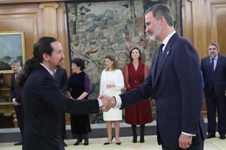 13/01/2020. Toma de posesión del Gobierno presidido por Pedro Sánchez. El vicepresidente segundo y ministro de Derechos Sociales y Agenda 20...
