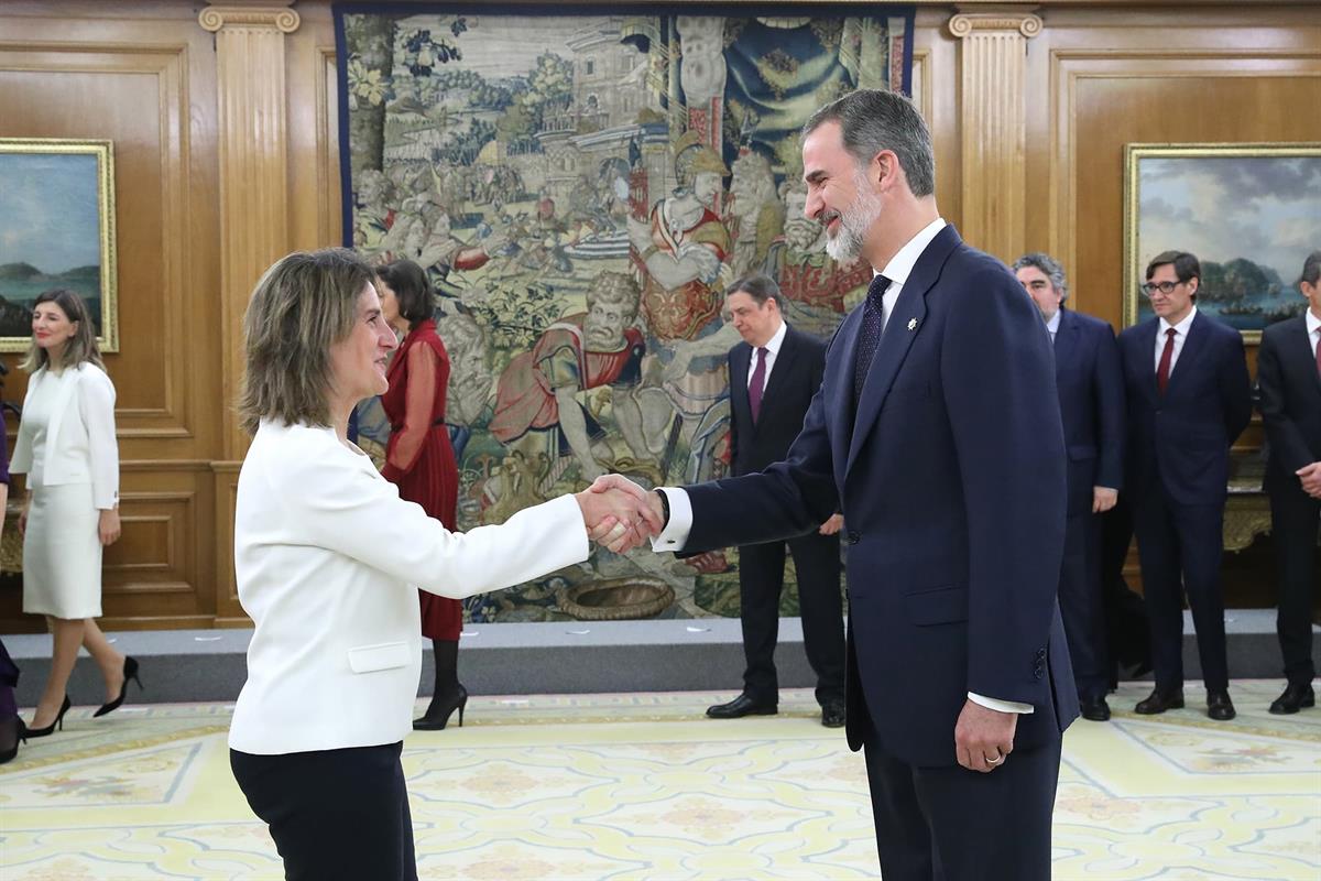 13/01/2020. Toma de posesión del Gobierno presidido por Pedro Sánchez. La vicepresidenta cuarta y ministra para la Transición Ecológica y el...