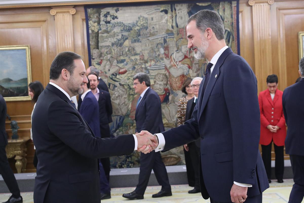 13/01/2020. Toma de posesión del Gobierno presidido por Pedro Sánchez. El ministro de Transportes, Movilidad y Agenda Urbana, José Luis Ábal...