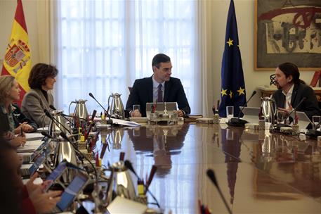 14/01/2020. Primera reunión del Consejo de Ministros de la XIV Legislatura. Pedro Sánchez preside la primera reunión del Consejo de Ministro...