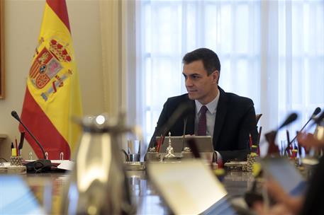 14/01/2020. Primera reunión del Consejo de Ministros de la XIV Legislatura. El presidente del Gobierno, Pedro Sánchez, preside la primera re...