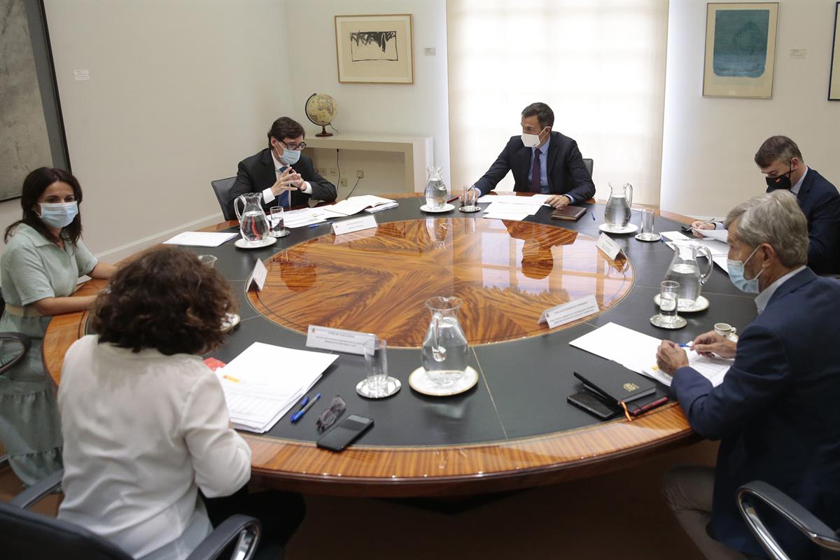 14/09/2020. Pedro Sánchez preside la reunión del Comité de Seguimiento del Coronavirus. El presidente del Gobierno, Pedro Sánchez, ha presid...