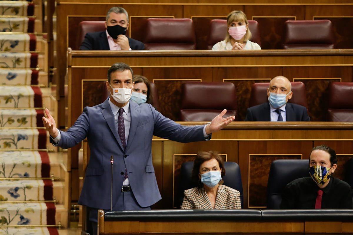 14/10/2020. Sánchez asiste a la sesión de control en el Congreso. El presidente del Gobierno, Pedro Sánchez, asiste a la sesión del control ...