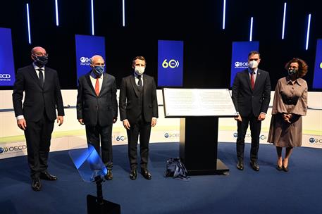 14/12/2020. Sánchez participa en los actos con motivo del 60 aniversario de la OCDE. El presidente del Gobierno, Pedro Sánchez, participa en...
