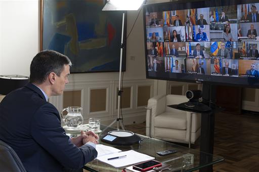 15/03/2020. Videoconferencia del presidente del Gobierno con los presidentes autonómicos