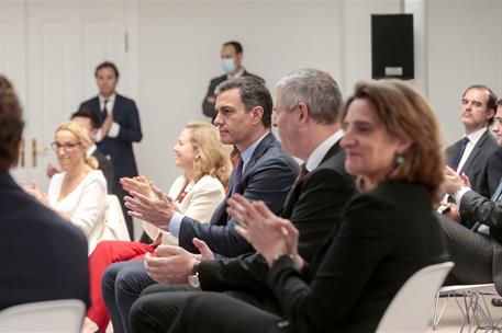 15/06/2020. Pedro Sánchez en la presentación del Plan de Impulso a la cadena de valor de la Industria de la Automoción. El presidente del Go...