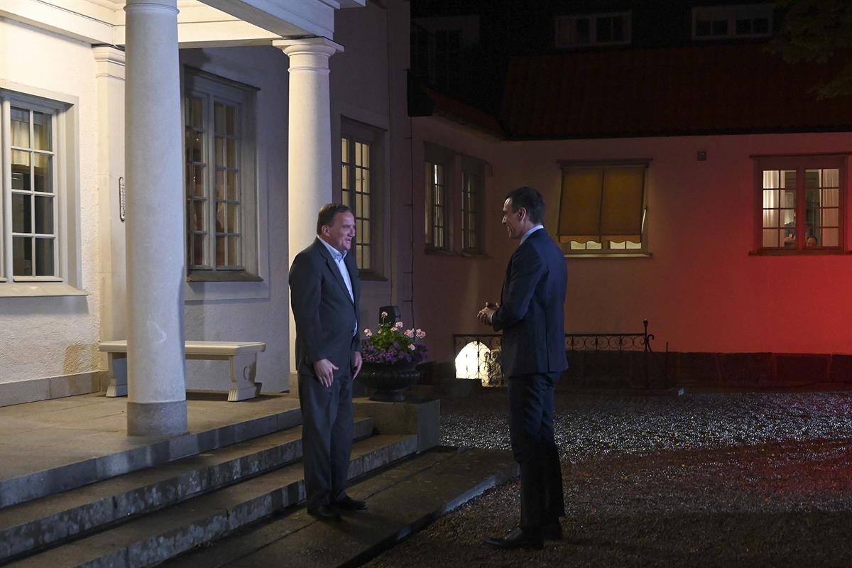 14/07/2020. El presidente del Gobierno, Pedro Sánchez, se reúne con el primer ministro de Suecia, Stefan Löfven. El presidente del Gobierno,...