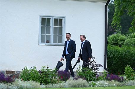 15/07/2020. El presidente del Gobierno, Pedro Sánchez, se reúne con el primer ministro de Suecia, Stefan Löfven. El presidente del Gobierno,...
