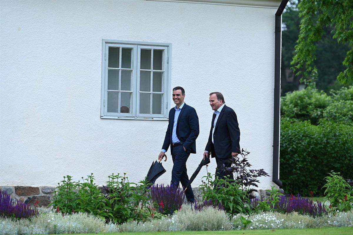 15/07/2020. El presidente del Gobierno, Pedro Sánchez, se reúne con el primer ministro de Suecia, Stefan Löfven. El presidente del Gobierno,...