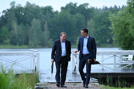 15/07/2020. El presidente del Gobierno, Pedro Sánchez, se reúne con el primer ministro de Suecia, Stefan Löfven. El presidente del Gobierno,...