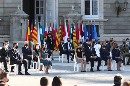 16/07/2020. Homenaje de Estado a las víctimas del COVID-19. El rey Felipe VI, durante el acto de homenaje, acompañado de la reina Letizia, l...