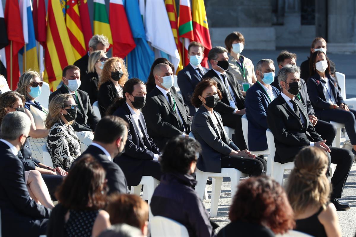 16/07/2020. Homenaje de Estado a las víctimas del COVID-19. La vicepresidenta primera y ministra de la Presidencia, Relaciones con las Corte...