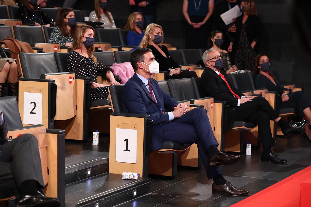 16/12/2020. El presidente asiste a la gala anual del Comité Olímpico Español. El presidente del Gobierno, Pedro Sánchez, durante la gala anu...