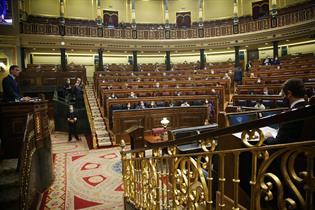 El presidente del Gobierno, Pedro Sánchez, durante su comparecencia ante el Pleno del Congreso de los Diputados