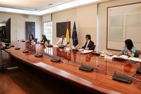 17/05/2020. Conferencia del presidente del Gobierno con los presidentes autonómicos. El presidente del Gobierno, Pedro Sánchez, durante la c...