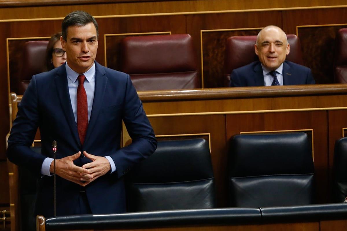 17/06/2020. Pedro Sánchez interviene en la sesión de control en el Congreso. El presidente del Gobierno, Pedro Sánchez, interviene en la ses...