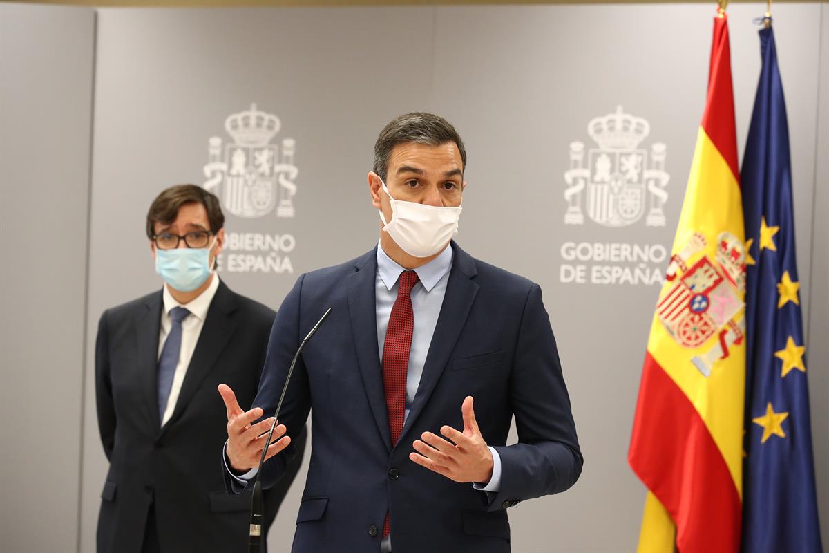 17/06/2020. Sánchez visita el Centro de Coordinación de Alertas y Emergencias Sanitarias. El presidente del Gobierno, Pedro Sánchez, durante...