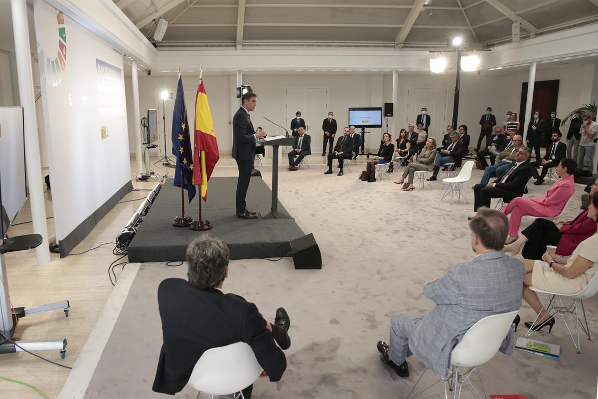 18/06/2020. Sánchez presenta el Plan de Impulso al Sector Turístico. El presidente del Gobierno, Pedro Sánchez, durante su intervención en e...