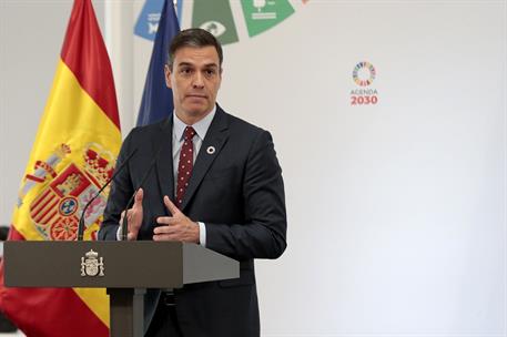 18/06/2020. Sánchez presenta el Plan de Impulso al Sector Turístico. El presidente del Gobierno, Pedro Sánchez, durante su intervención en e...