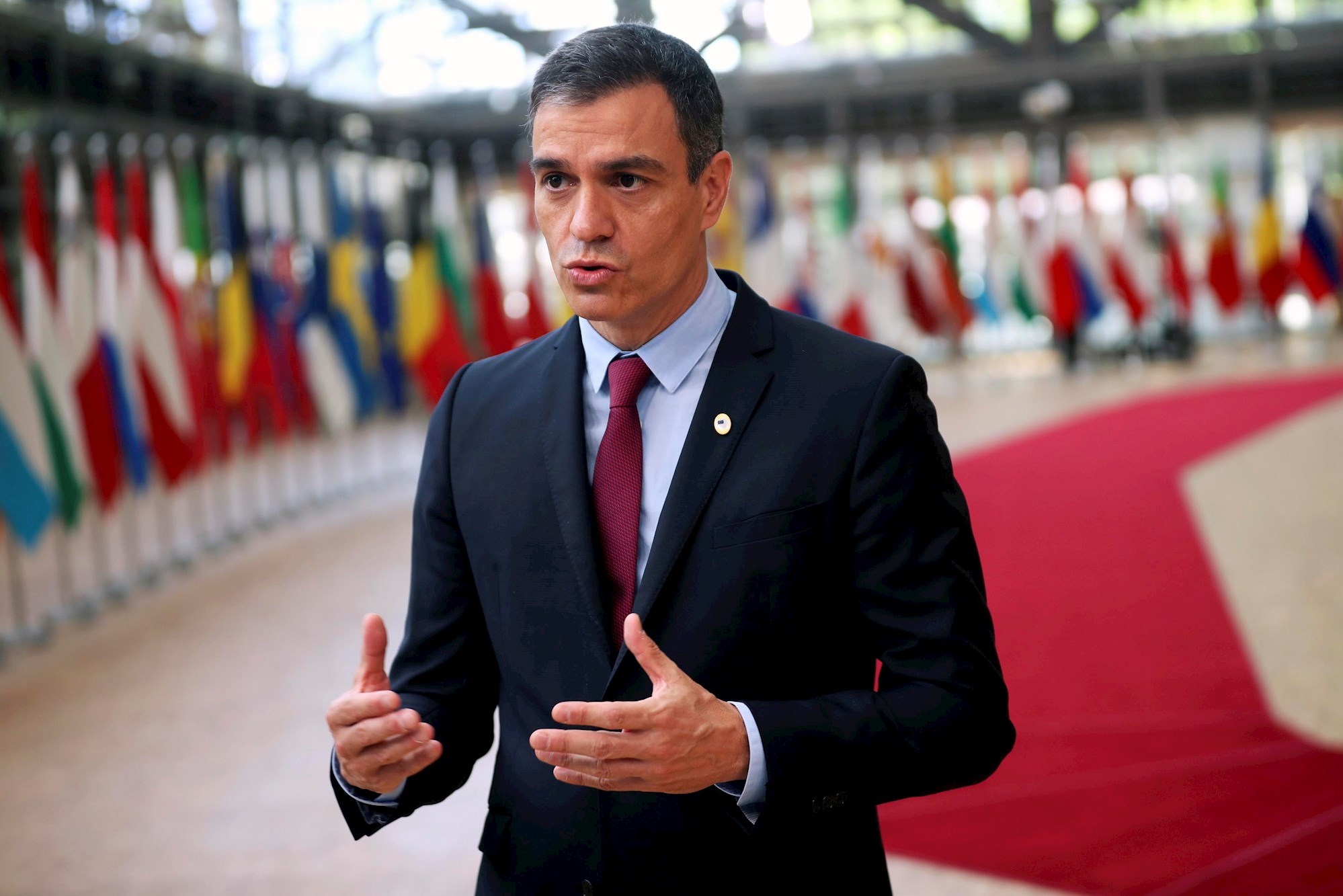 20/07/2020. Declaraciones de Pedro Sánchez durante el Consejo Europeo