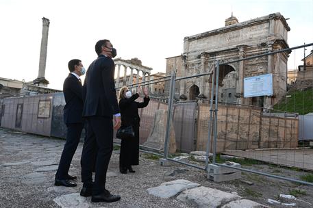 20/10/2020. Pedro Sánchez visita Italia. El presidente del Gobierno, Pedro Sánchez, y el primer ministro italiano, Giuseppe Conte, han visit...