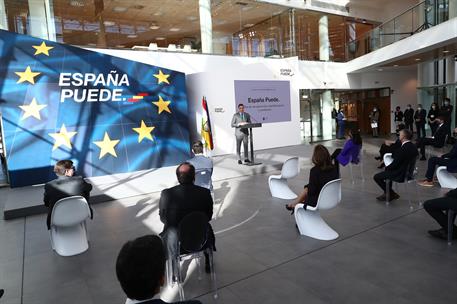 20/11/2020. Sánchez presenta en La Rioja el Plan de Recuperación, Transformación y Resiliencia. El presidente del Gobierno, Pedro Sánchez, d...