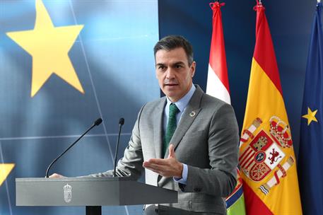 20/11/2020. Sánchez presenta en La Rioja el Plan de Recuperación, Transformación y Resiliencia. El presidente del Gobierno, Pedro Sánchez, d...