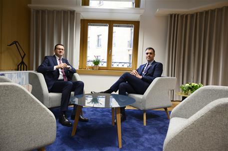 21/02/2020. Pedro Sánchez asiste a la reunión extraordinaria del Consejo Europeo. El presidente del Gobierno, Pedro Sánchez, y el presidente...