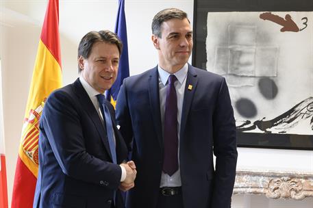 21/02/2020. Pedro Sánchez asiste a la reunión extraordinaria del Consejo Europeo. El presidente del Gobierno, Pedro Sánchez, y el primer min...