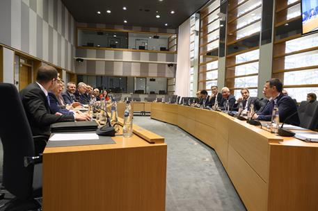 21/02/2020. Pedro Sánchez asiste a la reunión extraordinaria del Consejo Europeo. El presidente del Gobierno, Pedro Sánchez, participa en la...