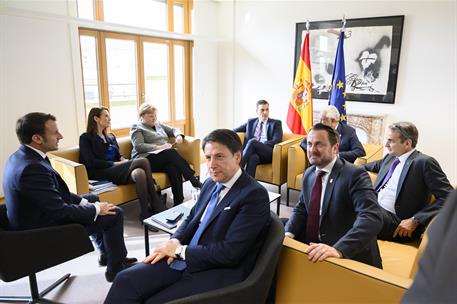 21/02/2020. Pedro Sánchez asiste a la reunión extraordinaria del Consejo Europeo. En el marco del Consejo Europeo extraordinario en el que s...