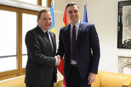 21/02/2020. Pedro Sánchez asiste a la reunión extraordinaria del Consejo Europeo. El presidente del Gobierno, Pedro Sánchez, y el presidente...