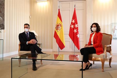 21/09/2020. El presidente del Gobierno se reúne con la presidenta de la Comunidad de Madrid. El presidente del Gobierno, Pedro Sánchez, y la...