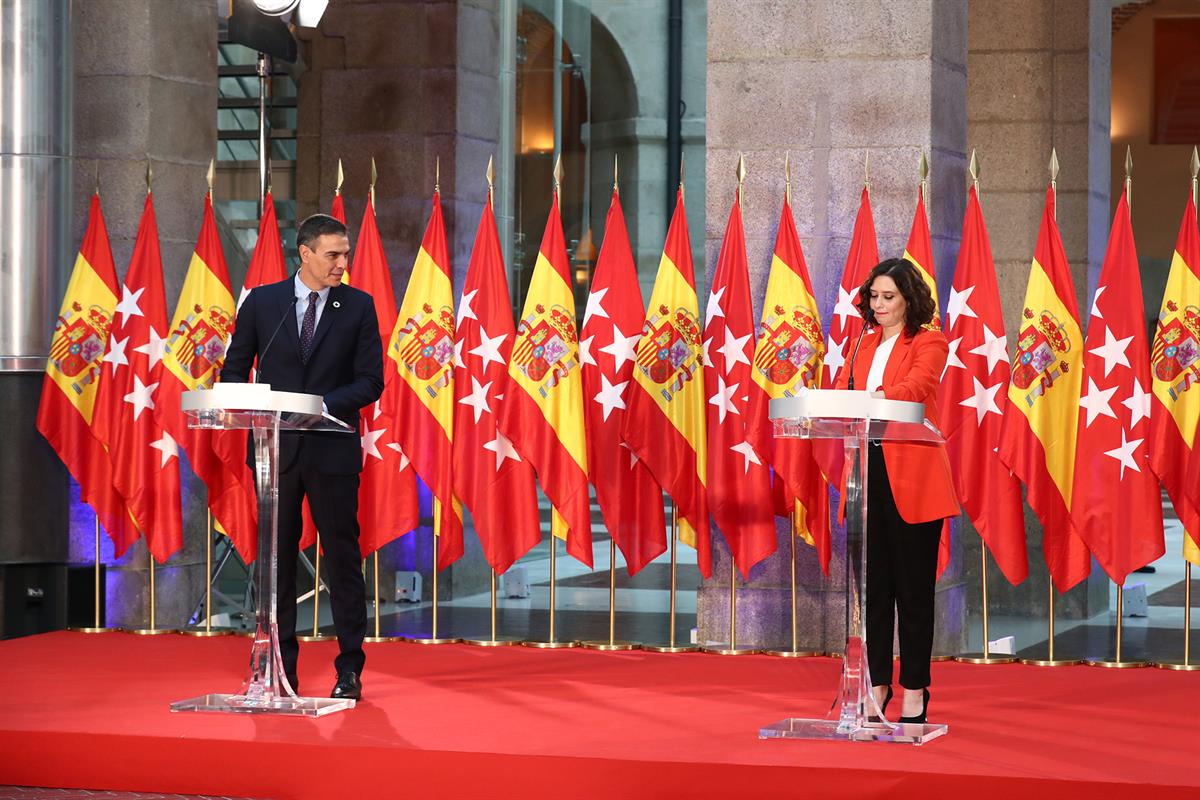 21/09/2020. El presidente del Gobierno se reúne con la presidenta de la Comunidad de Madrid. El presidente del Gobierno, Pedro Sánchez, y la...
