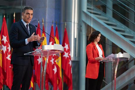 21/09/2020. El presidente del Gobierno se reúne con la presidenta de la Comunidad de Madrid. El presidente del Gobierno, Pedro Sánchez, dura...