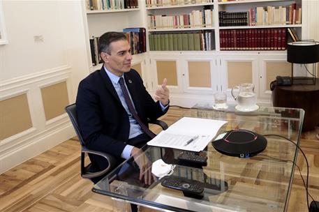 21/09/2020. Pedro Sánchez se reúne por videoconferencia con el presidente de Costa Rica. El presidente del Gobierno, Pedro Sánchez, se reúne...