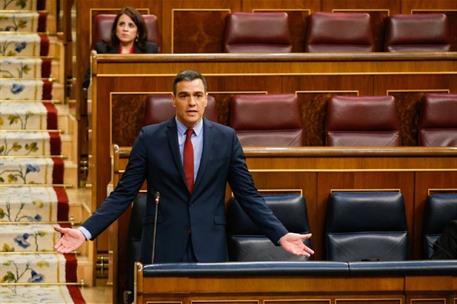 22/04/2020. Pedro Sánchez participa en la sesión de control al Gobierno. El presidente del Gobierno, Pedro Sánchez, durante su comparecencia...