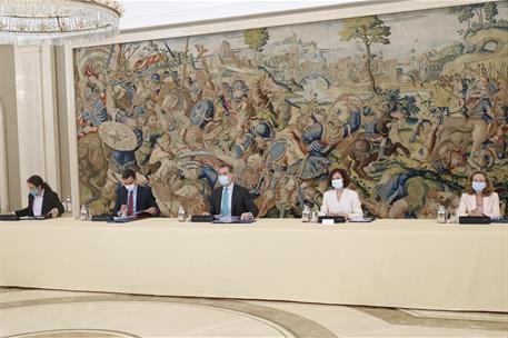 22/06/2020. Pedro Sánchez asiste al Consejo de Seguridad Nacional. El presidente del Gobierno, Pedro Sánchez, junto a S.M el rey, Felipe VI,...