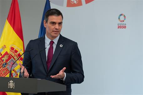 22/07/2020. Sánchez presenta el Plan de modernización de FP. El presidente del Gobierno, Pedro Sánchez, durante su intervención para present...