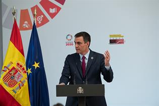 Pedro Sánchez durante la presentación del plan